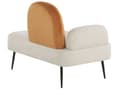 Miniatyrbild 5 av 10: Schäslong Vit och Orange Sammetstyg Vänstervänd Minimalistisk Design