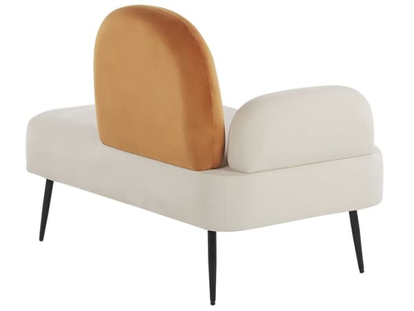 Divaani valkoinen oranssi 122 x 94 x 74 cm sametti metalli vasenkätinen skandinaavinen