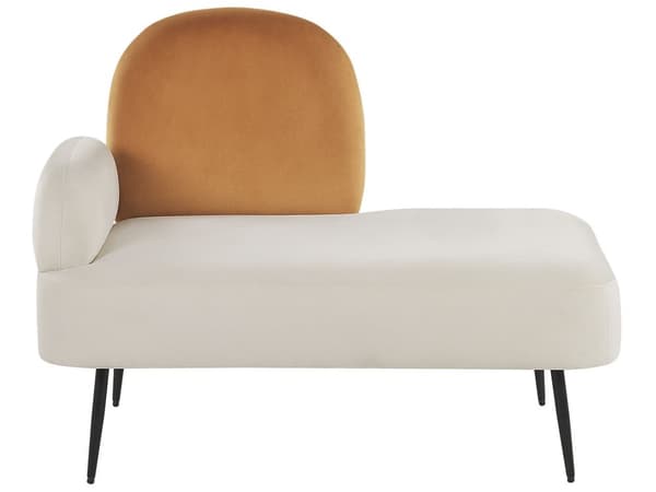 Divaani valkoinen oranssi 122 x 94 x 74 cm sametti metalli vasenkätinen skandinaavinen