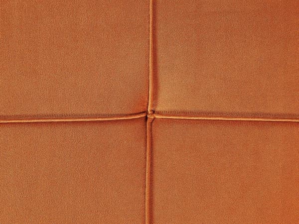Chaiselong Orange Velour Daybed med Ryglæn Guld Metalben Gæsteseng Quiltet Multifunktionel Chaise Venstrevendt Sofa Moderne til Stuen