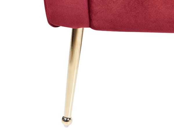 Divaani tummanpunainen 175 x 70 x 76 cm sametti metalli vaneri napitettu tuftattu chesterfield retro