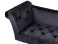 Pikkukuva 6 / 8: Divaani musta 175 x 70 x 76 cm sametti metalli vaneri napitettu tuftattu chesterfield retro