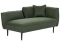 Miniatyrbild 5 av 11: Schäslong Mörkgrön Boucle Tyg Metallben Högervänd med Kuddar Modern Design