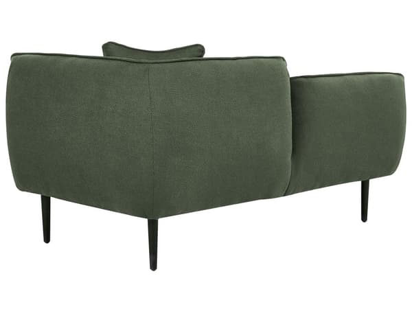Schäslong Mörkgrön Boucle Tyg Metallben Högervänd med Kuddar Modern Design