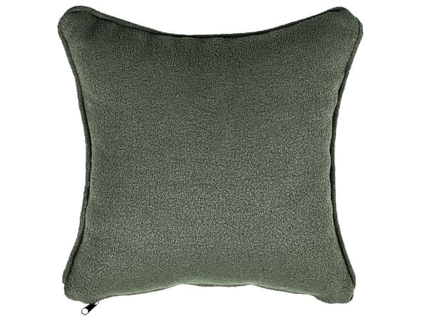 Schäslong Mörkgrön Boucle Tyg Metallben Högervänd med Kuddar Modern Design