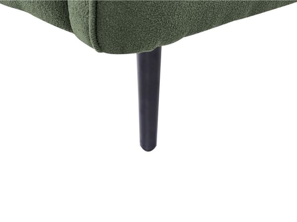 Schäslong Mörkgrön Boucle Tyg Metallben Högervänd med Kuddar Modern Design