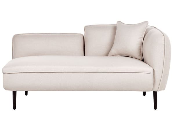 Chaiselong Lys Beige Boucléstof Metalben Hynde Højrevendt Moderne Design Stue