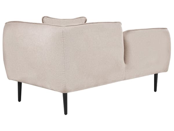 Chaiselong Lys Beige Boucléstof Metalben Hynde Højrevendt Moderne Design Stue