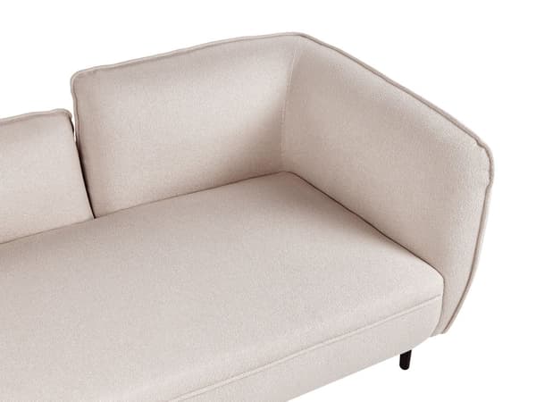 Chaiselong Lys Beige Boucléstof Metalben Hynde Højrevendt Moderne Design Stue