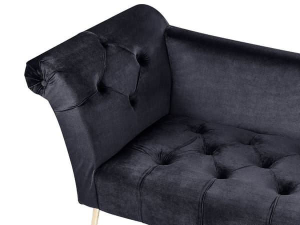 Chaiselong Velour Stof Guld Metalben Glamourøs Stil Indretningsdesign Stue