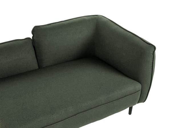 Chaiselong Mørkegrønt Boucléstof Metalben Højrevendt Hynde Moderne Design Stue