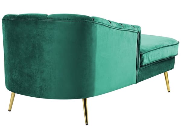 Divaani smaragdinvihreä samettiverhoilu rautajalat irrotettava päällinen oikea moderni glamour