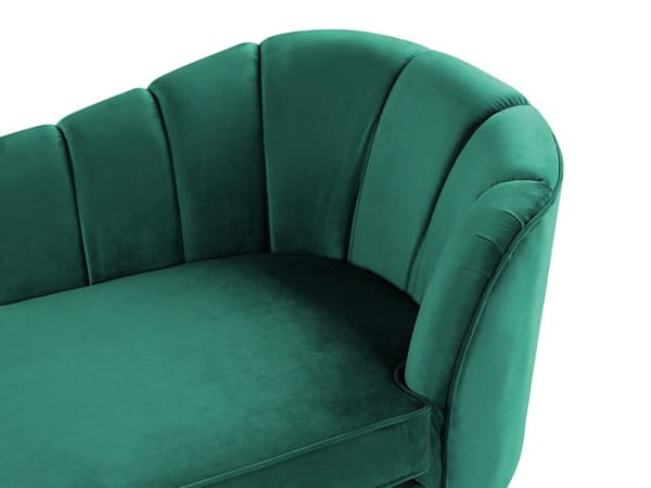 Divaani smaragdinvihreä samettiverhoilu rautajalat irrotettava päällinen oikea moderni glamour