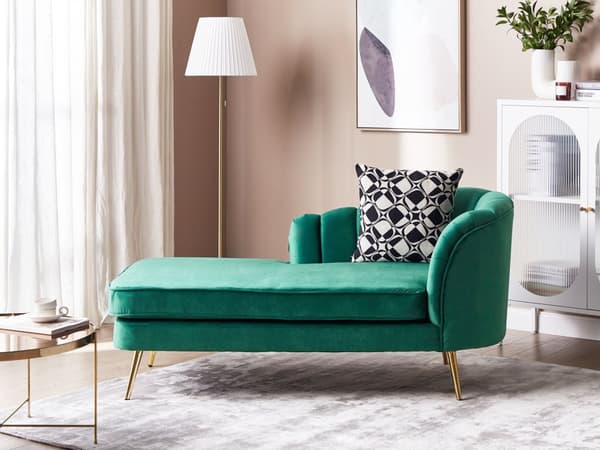 Divaani smaragdinvihreä samettiverhoilu rautajalat irrotettava päällinen oikea moderni glamour