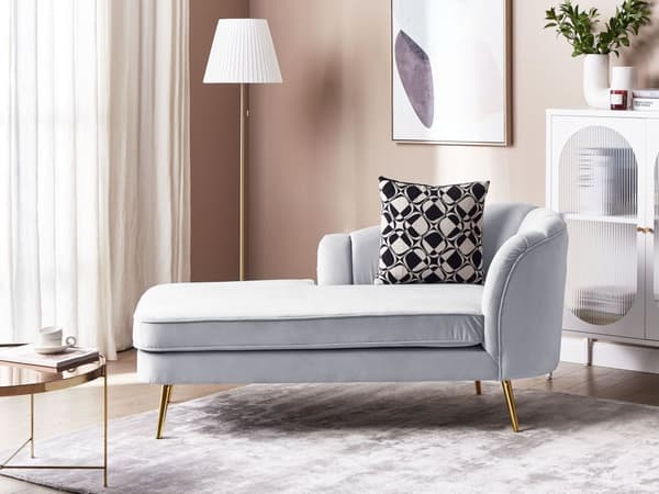 Divaani vaaleanharmaa samettiverhoilu rautajalat irrotettava päällinen oikea moderni glamour
