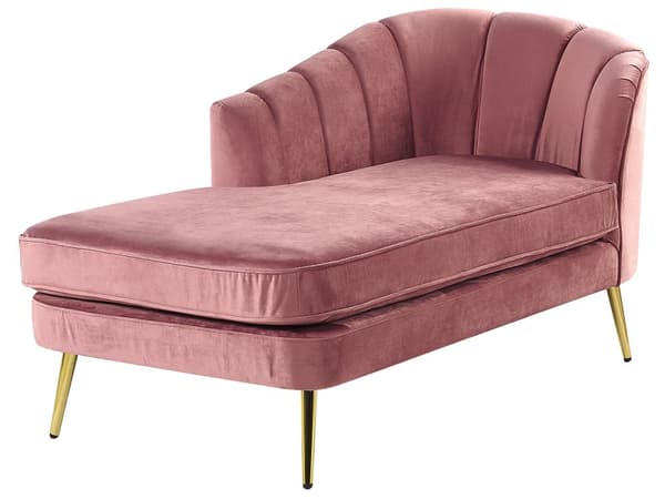 Divaani vaaleanpunainen samettiverhoilu rautajalat irrotettava päällinen oikea moderni glamour