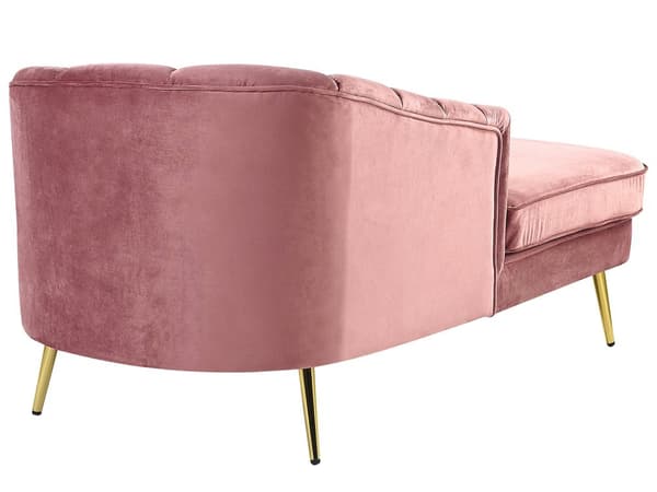 Divaani vaaleanpunainen samettiverhoilu rautajalat irrotettava päällinen oikea moderni glamour