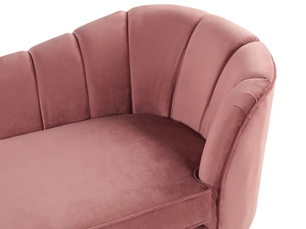 Divaani vaaleanpunainen samettiverhoilu rautajalat irrotettava päällinen oikea moderni glamour