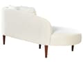Miniatyrbild 6 av 11: Schäslong Kräm sammet polyester klädsel högervänd mörka träben extra kastkuddar modern design vardagsrumsmöbler