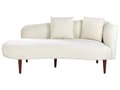 Miniatyrbild 1 av 11: Schäslong Kräm sammet polyester klädsel högervänd mörka träben extra kastkuddar modern design vardagsrumsmöbler