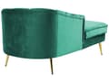 Miniatyrbillede 6 af 10: Chaiselong Smaragdgrøn Velour Daybed med Ryglæn Guld Metalben Gæsteseng Quiltet Multifunktionel Chaise Venstrevendt Sofa Moderne til Stuen