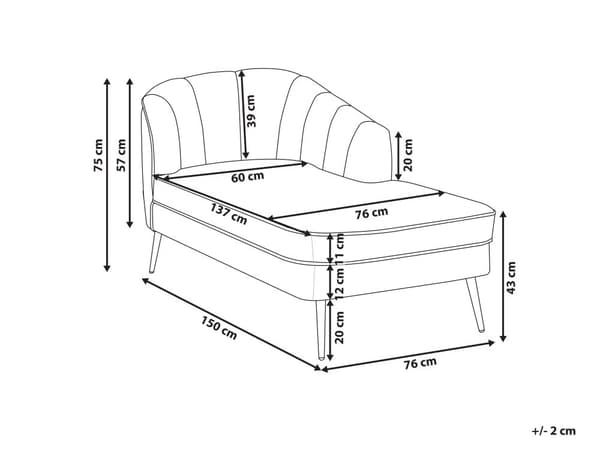 Chaiselong Marineblå Velour Daybed med Ryglæn Guld Metalben Gæsteseng Quiltet Multifunktionel Chaise Venstrevendt Sofa Moderne til Stuen
