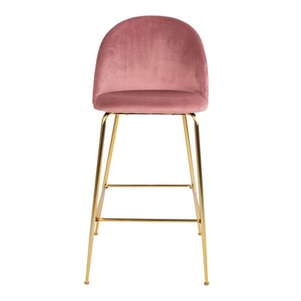 Barstol - House Nordic - Kirsten - Rosenvelour - Metall i mässing - Art Déco-stil