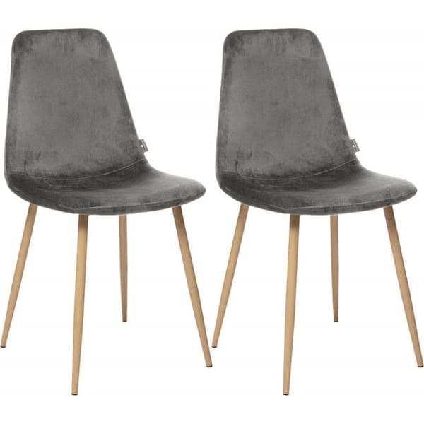 Set med 2 stolar i Vintage-stil "Marylin" i sammet och ben i metall med bokimitation Atmosphera