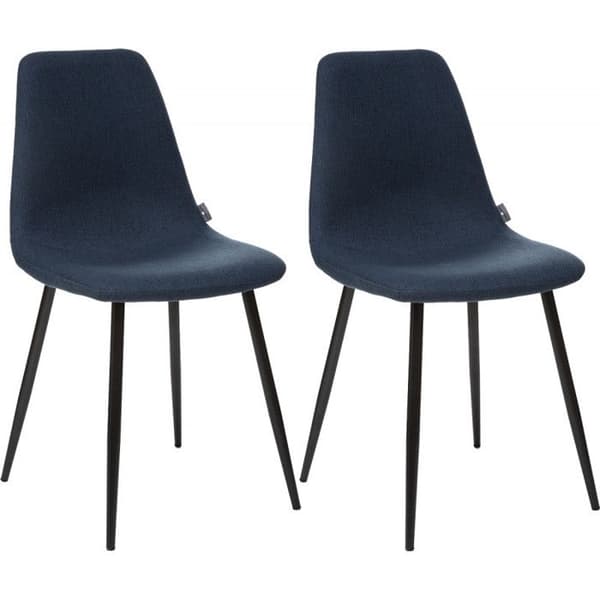 Set med 2 stolar i vintagestil med svarta metallben "Nathalia" Atmosphera - Blå