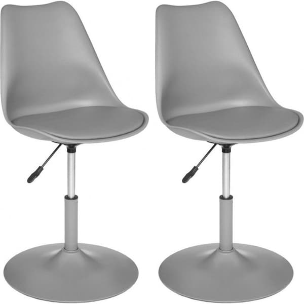 Set med 2 Atmosphera "Aiko" Skandinavisk stil justerbar höjd deco stolar - Grå