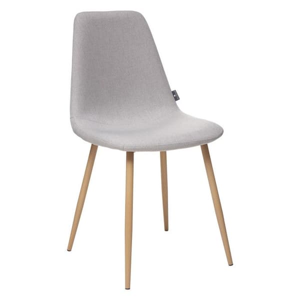 Set med 2 stolar i vintagestil "Marylin" metallben imiterad bok Atmosphera - Ljusgrå