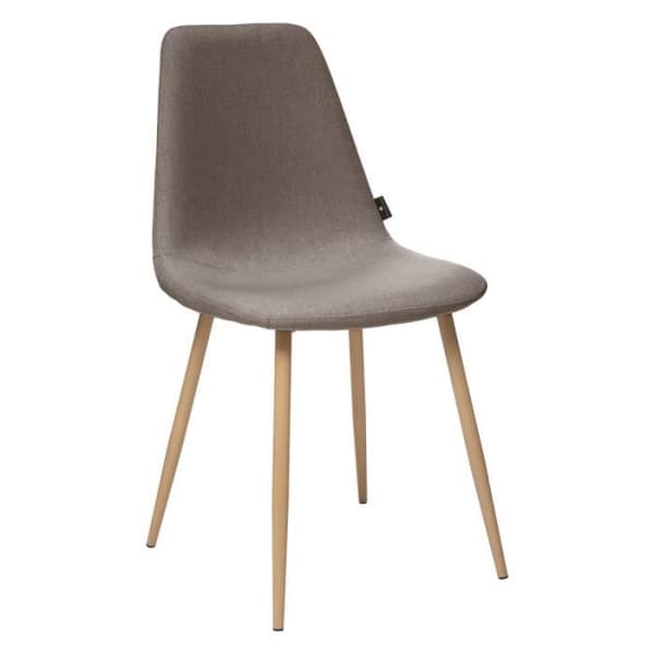Stol i vintagestil "Marylin" imiterad bok metallben Atmosphera - Taupe