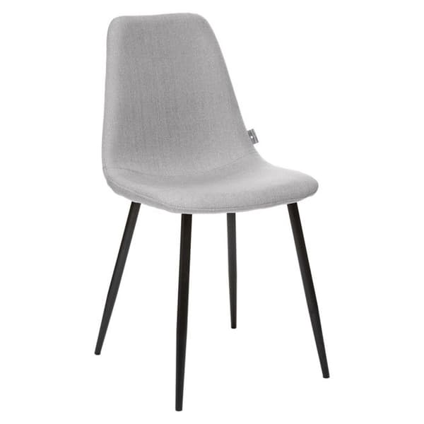 Set med 2 stolar i vintagestil med svarta metallfötter "Nathalia" Atmosphera - Grå