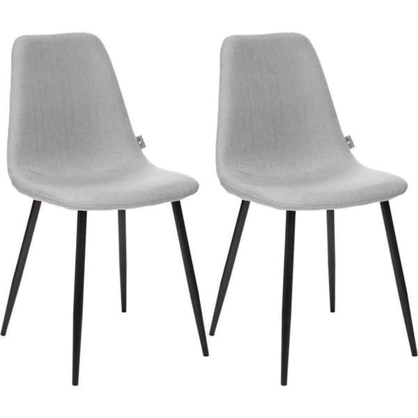 Set med 2 stolar i vintagestil med svarta metallfötter "Nathalia" Atmosphera - Grå