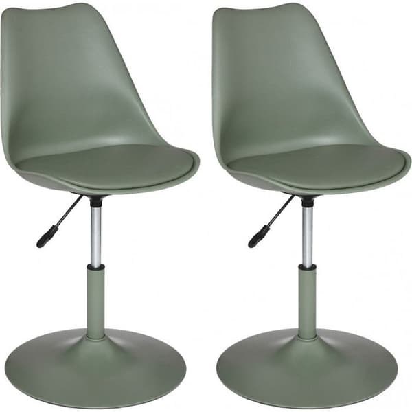 Set med 2 Atmosphera "Aiko" Skandinavisk stil justerbar höjd deco stolar - Khaki