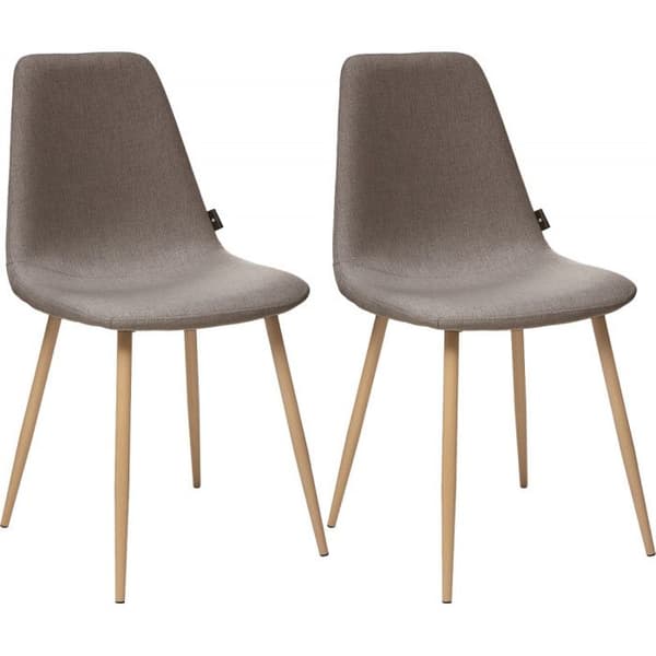 Set med 2 "Marylin"-stolar i vintagestil med ben av metallimitation av bok Atmosphera - Taupe