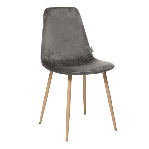Vintage stil stol "Marylin" Sammet &amp; Atmosphera bokimitation metallben - Mörkgrå