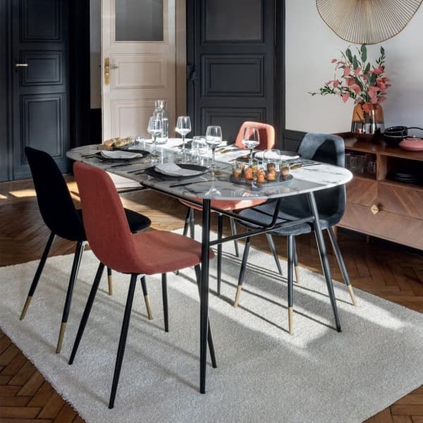 Stol i vintagestil med svarta metallben "Nathalia" Atmosphera - Grå