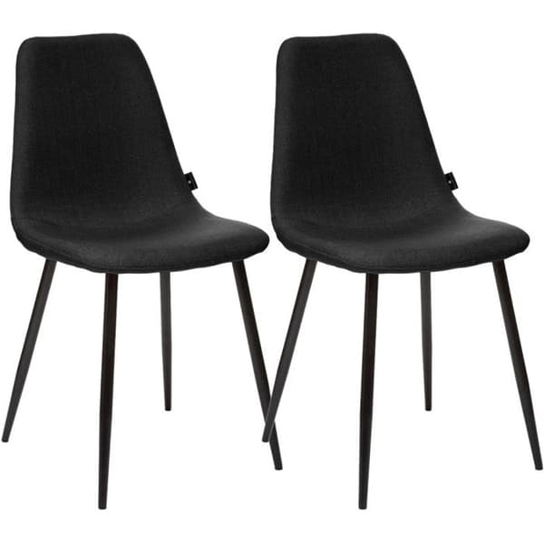 Set med 2 stolar i vintagestil med svarta metallben "Nathalia" Atmosphera - Svart