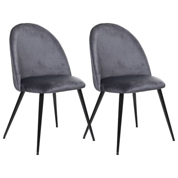 Set med 2 Atmosphera "Slano" sammetsstolar - Grå