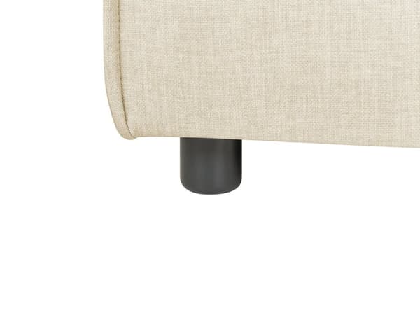 Beige polstret linned chaiselong højre hånd mørke ben moderne stil til stuen