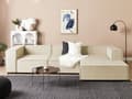 Pikkukuva 4 / 10: Divaani beige pellava muovijalat vasenkätinen modulaarinen kahdelle moderni
