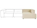 Pikkukuva 5 / 10: Divaani beige pellava muovijalat vasenkätinen modulaarinen kahdelle moderni