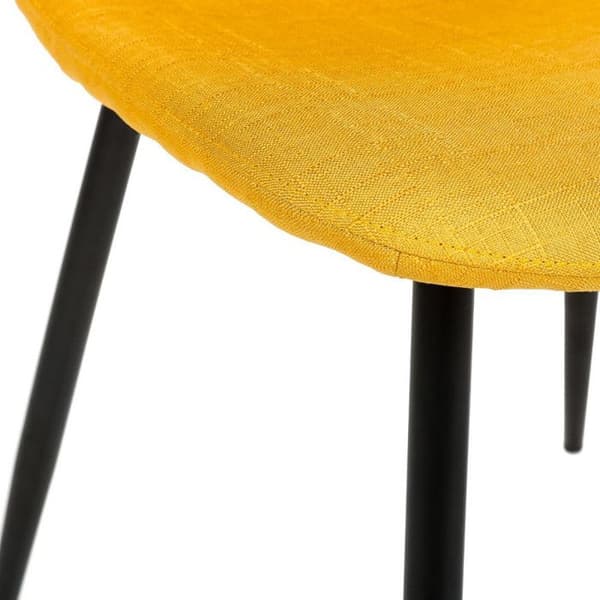 Set med 2 stolar i vintagestil med svarta metallben "Nathalia" Atmosphera - Gul