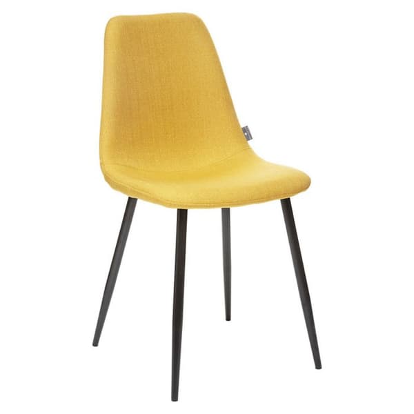 Set med 2 stolar i vintagestil med svarta metallben "Nathalia" Atmosphera - Gul