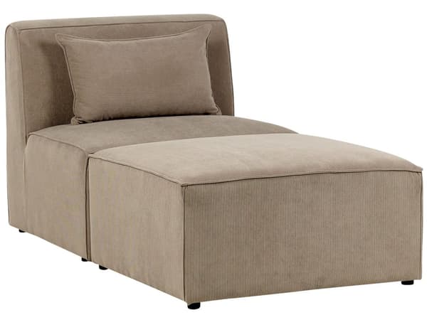 Sittpuff Taupe Manchester Klädd Tvådelad Modern Design
