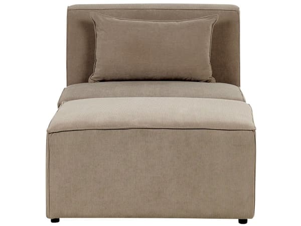 Sittpuff Taupe Manchester Klädd Tvådelad Modern Design