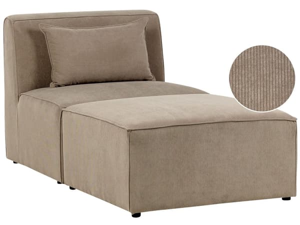 Sittpuff Taupe Manchester Klädd Tvådelad Modern Design