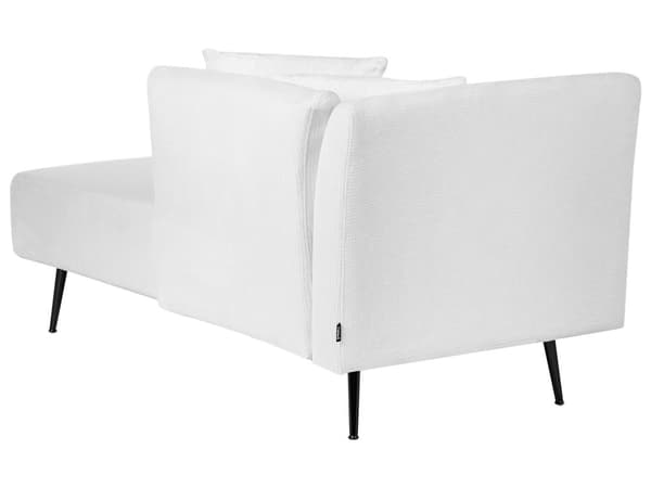 Hvid polstret polyester venstre chaiselong metalben dekorative hynder moderne design til stuen