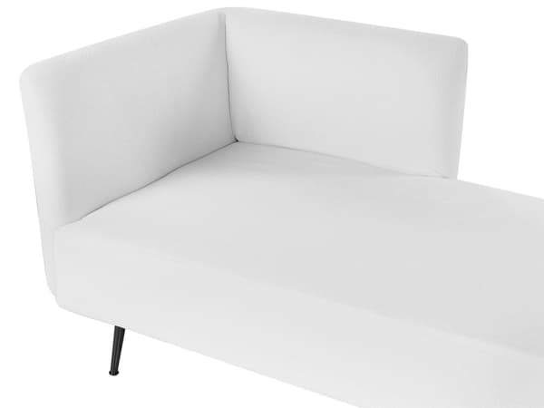 Hvid polstret polyester venstre chaiselong metalben dekorative hynder moderne design til stuen